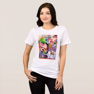 Surrealer psychedelischer Grafik-T-Shirt Tri-Blend Shirt