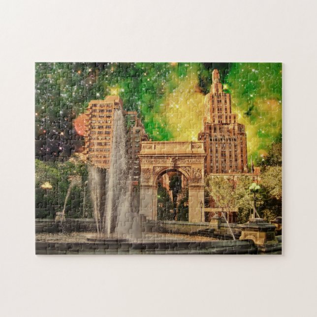 Surrealer quadratischer Park Washingtons, NYC Puzzle (Horizontal)