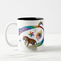 Surrealer Regenbogen-Tiger-Windrad Dynamisch Zweif
