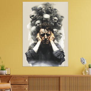 Surrealer Schrei – Dunkle emotionale abstrakte Mal Leinwanddruck