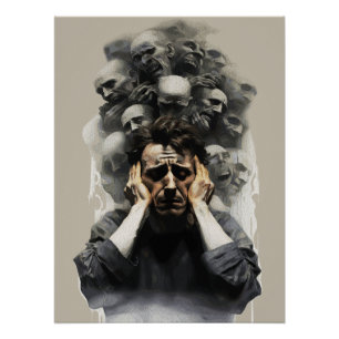 Surrealer Schrei - dunkle emotionale Abstrakte Mal Poster