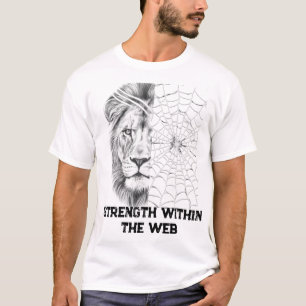 Surrealer schwarzer und weißer Löwe Web Motivation T-Shirt