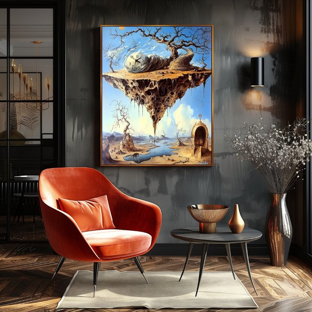 Surrealer schwimmender Land mit spiralförmiger Tre Poster (Von Creator hochgeladen)