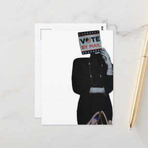 Surrealer Stimmzettel per Post Frau Mixed Media Co Postkarte