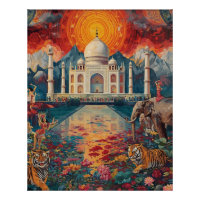 Surrealer Taj Mahal Traumlandschaft Lebendiges Ind