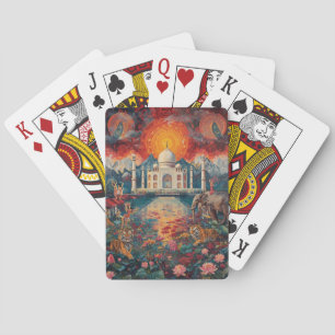 Surrealer Taj Mahal Traumlandschaft Lebendiges Ind Spielkarten