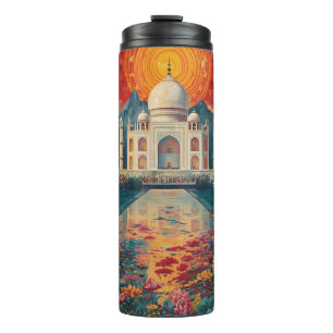 Surrealer Taj Mahal Traumlandschaft Lebendiges Ind Thermosbecher