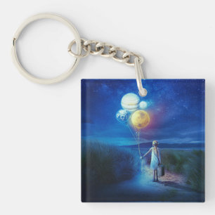 Surrealer Umzug in ihre Zukunft Schlüsselanhänger
