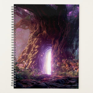 Surrealer verzauberter Baum mit leuchtendem Portal Planer