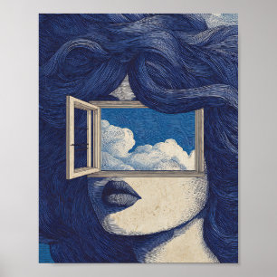 Surrealer Vintage-Wandkunst für Frauen – Stilisier Poster