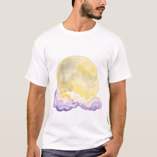 Surrealer Wasserfarbenmoon mit Sternen T-Shirt