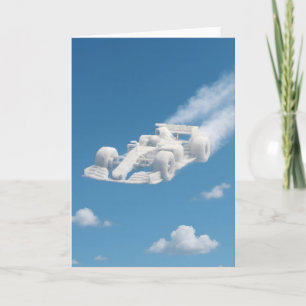 Surrealer Wolkenrennfahrer gefaltete Grußkarte Karte