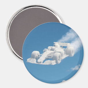Surrealer Wolkenrennfahrer kreisförmiger Magnet