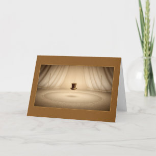 Surrealer Zirkustraum schwebender Zylinder Karte