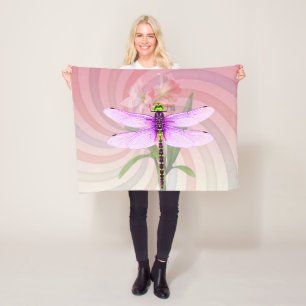 Surreales 60er-Thema Libelle Fleecedecke