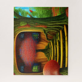 Surreales Baumhaus im Wald Puzzle