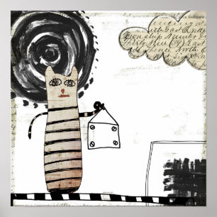 Surreales Bild "Schwarze Sonne" Poster