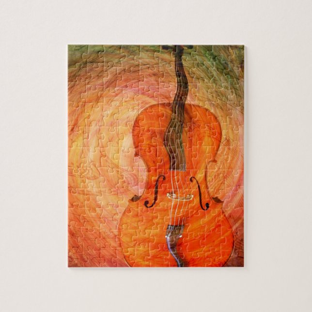 Surreales Cello mit musikalischen Anmerkungen Puzzle (Vertikal)
