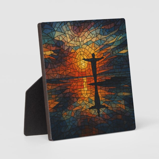 Surreales Mosaik: Eine Vision in Abstrakter Bewegu Fotoplatte (Vorderseite)