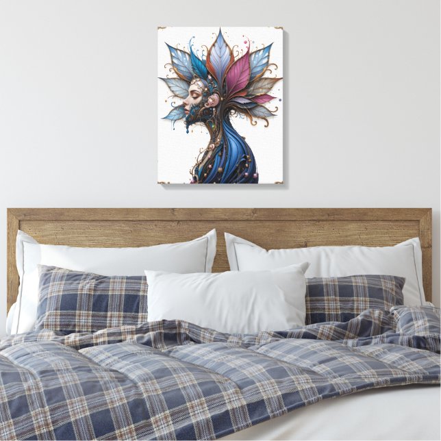 Surreales Portrait Leinwanddruck (Insitu (Schlafzimmer))