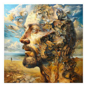 Surrealismus Puzzle Head Fotodruck