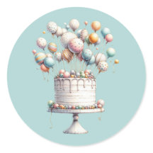 Surrealist Balloons und Geburtstagskuchen