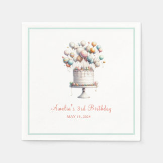 Surrealist, Niedliche Balloons und Geburtstagskuch Serviette