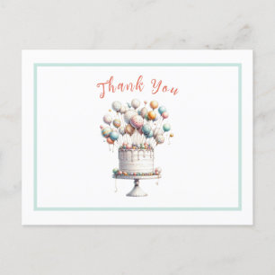 Surrealist, Süße Ballons und Geburtstagskuchen Postkarte