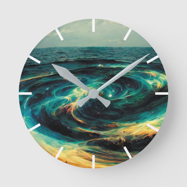 Surrealistic A Galaxy | Of Ocean Runde Wanduhr (Vorderseite)