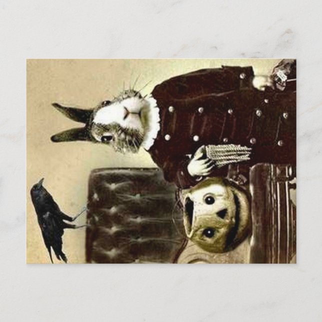 Surrealistic Vintage Halloween Postkarte (Vorderseite)