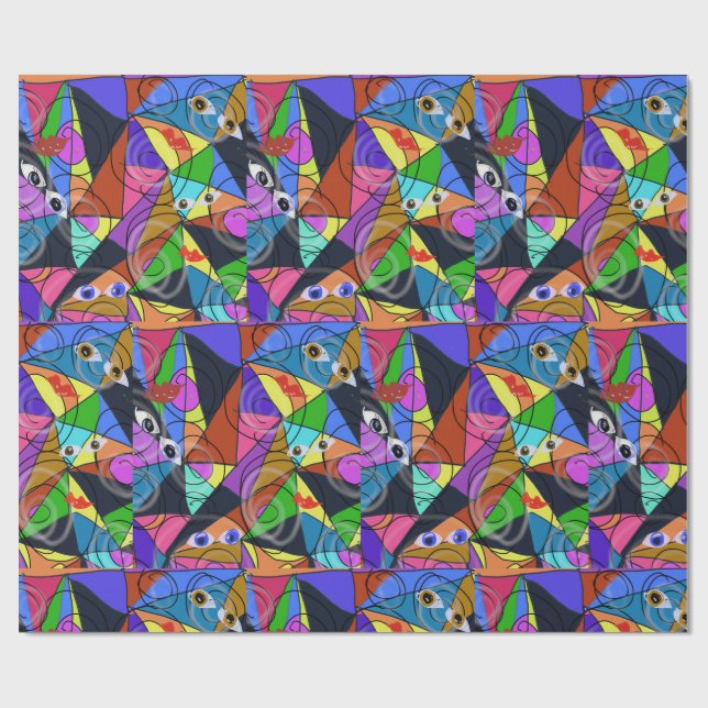 Surrealistische abstrakte geometrische Muster mit  Geschenkpapier (Flach)