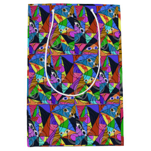 Surrealistische abstrakte geometrische Muster mit Mittlere Geschenktüte
