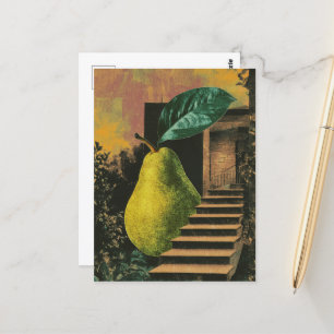 Surrealistische Birne und Treppe Postkarte