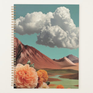Surrealistische Blumen-Berglandschaft mit dramatis Planer