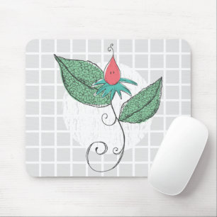 Surrealistische Blumen- und Blatt-Illustrations-Gi Mousepad