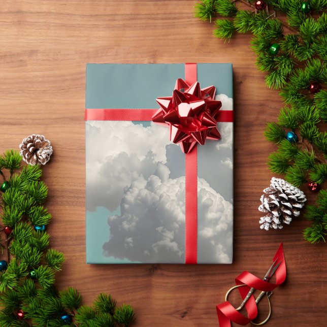 Surrealistische Blumenberglandschaft mit dramatisc Geschenkpapier (Feiertagsgeschenk)