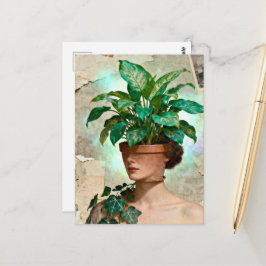 Surrealistische Blumentopf-Frau Postkarte
