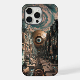 Surrealistische Cyberpunk-Stadt iPhone 15 Pro Max Hülle