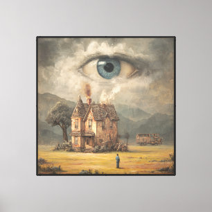 Surrealistische digitale Illustration Vintage-Trau Leinwanddruck