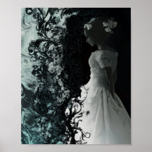 Surrealistische dunkle Braut-Wandkunst Gothic-Fan