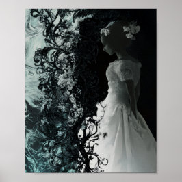 Surrealistische dunkle Braut-Wandkunst  Gothic-Fan Poster