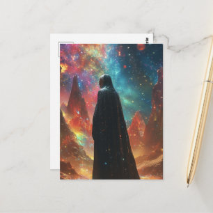 Surrealistische Fantasielandschaft und Person Postkarte