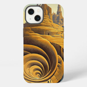Surrealistische Fantasy-Stadtlandschaft-Kunst iPhone 13 Hülle
