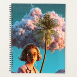 Surrealistische Frau mit Palme Planer