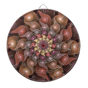 Surrealistische glänzende Blumen moderne abstrakte Dartscheibe