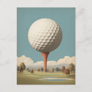 Surrealistische Golfball-Landschaft Postkarte