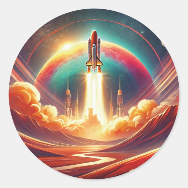 surrealistische Kunst Runder Aufkleber (Vorderseite)