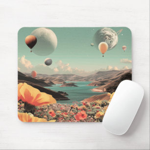 Surrealistische Landschaft mit Luftballons und Mon Mousepad