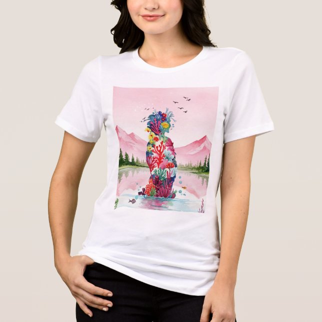 Surrealistische Landschaft Tri-Blend Shirt (Vorderseite)