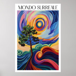 Surrealistische Landschaftskunst Druck Vibranter B Poster